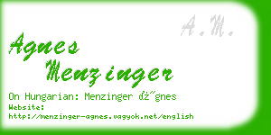 agnes menzinger business card